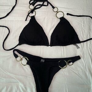 Black Halter Bikini Set